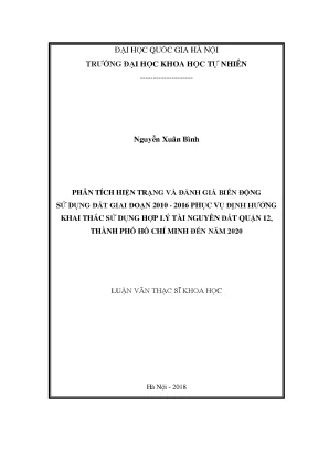 Phân Tích Biến Động Sử Dụng Đất Quận 12 (2010-2016) và