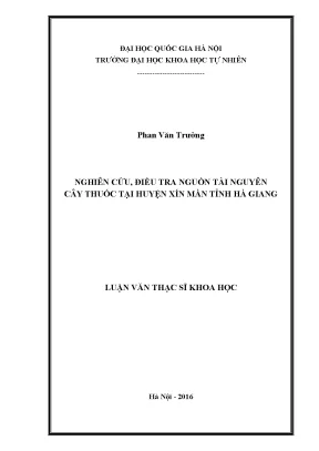 Nghiên cứu tài nguyên cây thuốc tại huyện Xín Mần, Hà Giang