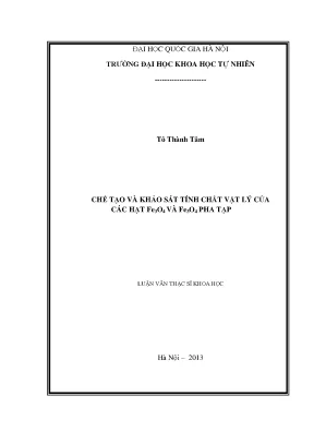 Nghiên cứu và chế tạo hạt Fe3O4 pha tạp: Tính chất vật
