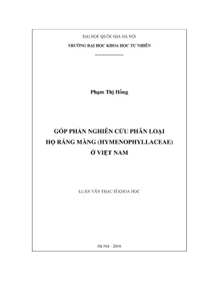 Nghiên cứu phân loại họ Ráng màng Hymenophyllaceae tại