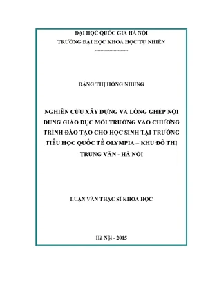 Nghiên cứu lồng ghép giáo dục môi trường vào chương