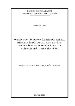 Nghiên cứu tác động biến đổi khí hậu đến kinh tế vùng 