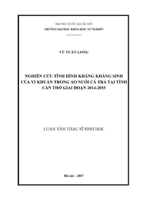 Nghiên cứu kháng kháng sinh vi khuẩn trong ao nuôi cá