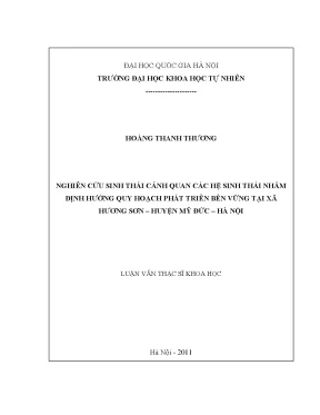 Nghiên cứu sinh thái cảnh quan và quy hoạch phát triển