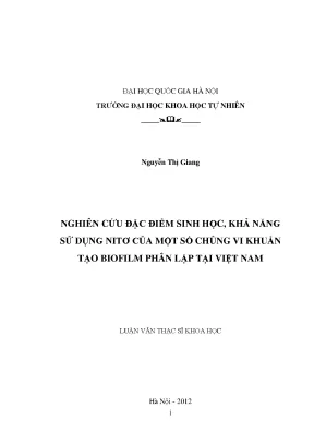 Nghiên cứu khả năng sử dụng nitơ của vi khuẩn tạo