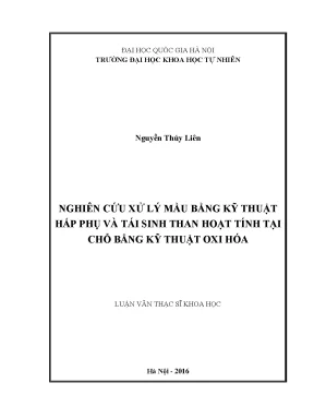 Nghiên cứu xử lý màu bằng kỹ thuật hấp phụ và tái sinh