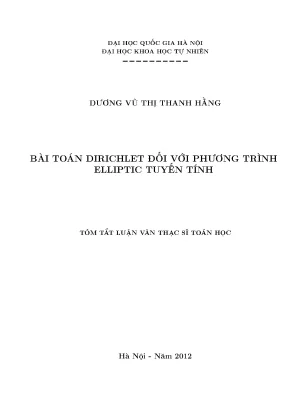 Nghiên cứu bài toán Dirichlet trong phương trình