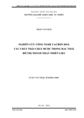 Nghiên cứu công nghệ cacbon hóa rác thải đô thị thành