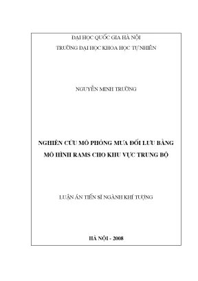 Nghiên cứu mô phỏng mưa đối lưu bằng mô hình RAMS cho 