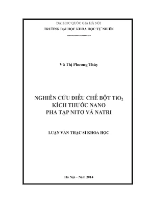 Nghiên cứu điều chế bột TiO2 nano pha tạp nitơ và natri