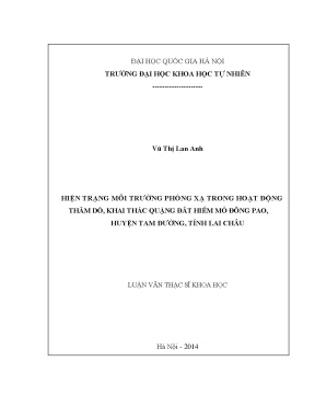 Hiện trạng môi trường phóng xạ trong khai thác quặng đất