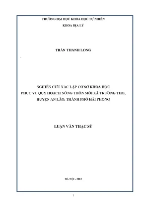 Nghiên cứu quy hoạch nông thôn mới tại xã Trường Thọ, 
