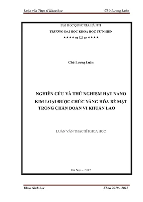 Nghiên cứu hạt nano kim loại chức năng hóa bề mặt trong