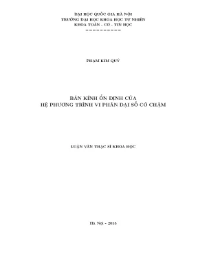 Bán Kính Ổn Định Trong Hệ Phương Trình Vi Phân Đại Số Có