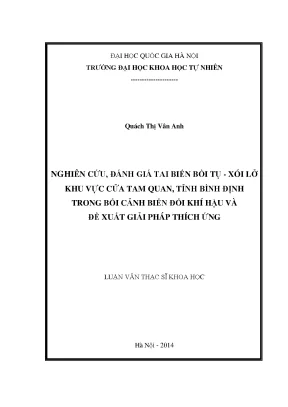 Đánh Giá Tai Biến Bồi Tụ Xói Lở Cửa Tam Quan Tỉnh Bình