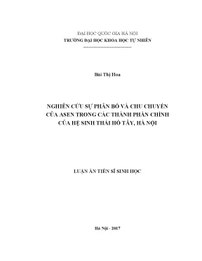 Nghiên cứu sự phân bố và chu chuyển của asen trong hệ