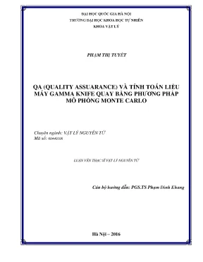 Nghiên cứu chất lượng QA và tính toán liều Gamma Knife 