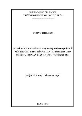 Nghiên cứu áp dụng ISO 14001:2010 cho Công ty Giấy An Hòa