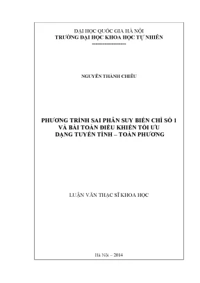 Nghiên cứu phương trình sai phân suy biến chỉ số 1 và 