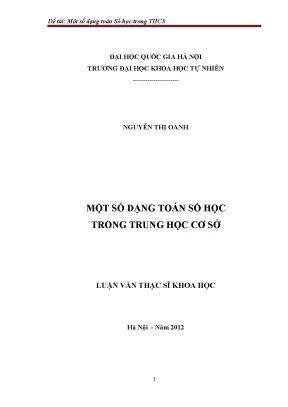 Các Dạng Toán Số Học Cơ Bản Trong Trung Học Cơ Sở