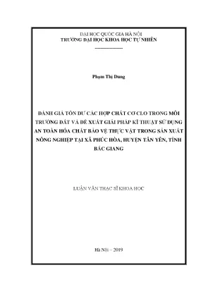 Đánh Giá Tồn Dư Hợp Chất Cơ Clo Trong Đất Và Giải Pháp