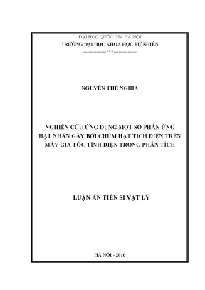 Nghiên cứu ứng dụng phản ứng hạt nhân trên máy gia tốc