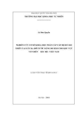 Nghiên cứu phân cấp rủi ro thiên tai do nước dâng do bão 