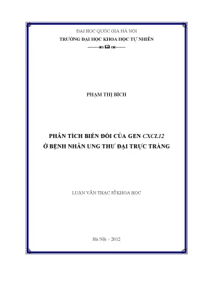 Phân Tích Biến Đổi Gen CXCL12 Ở Bệnh Nhân Ung Thư Đại