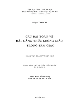 Bất Đẳng Thức Lượng Giác Trong Tam Giác: Nghiên Cứu và