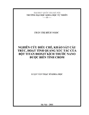 Nghiên cứu cấu trúc và hoạt tính quang xúc tác của bột
