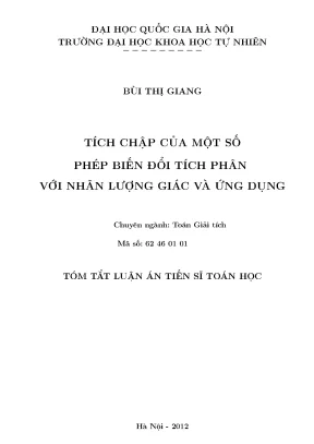 Tích Chập và Ứng Dụng của Phép Biến Đổi Tích Phân với