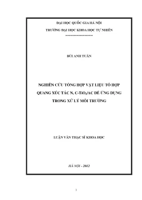 Nghiên cứu vật liệu quang xúc tác N-C-TiO2/AC trong xử