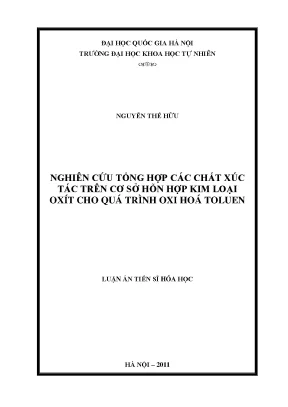 Nghiên cứu tổng hợp chất xúc tác oxít cho quá trình oxi