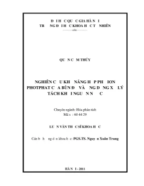 Nghiên cứu khả năng hấp phụ ion photphat từ bùn đỏ trong