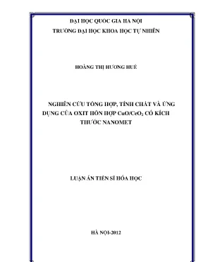 Luận án: Oxit CuO/CeO2 nano - Tổng hợp và ứng dụng