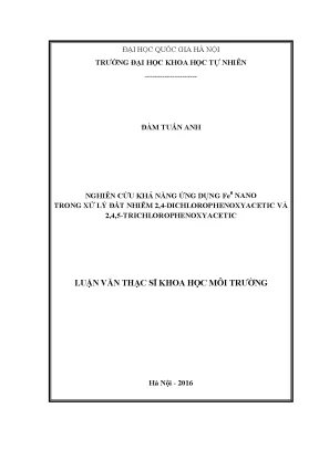 Nghiên cứu ứng dụng Fe0 nano trong xử lý đất nhiễm 2,4-D