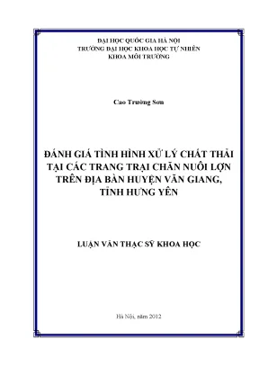 Đánh Giá Xử Lý Chất Thải Tại Trang Trại Chăn Nuôi Lợn Ở