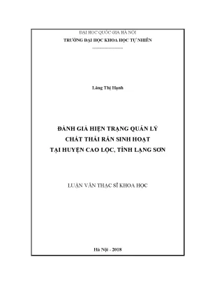 Đánh giá quản lý chất thải rắn sinh hoạt tại huyện Cao