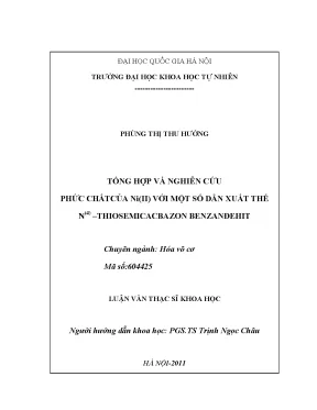 Nghiên cứu tổng hợp phức chất Ni(II) với