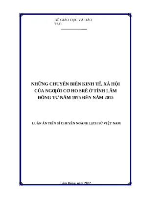 Chuyển Biến Kinh Tế - Xã Hội Của Người Cơ Ho Srê Tại Lâm