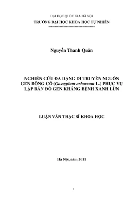Nghiên cứu di truyền bông cỏ Gossypium arboreum L. và