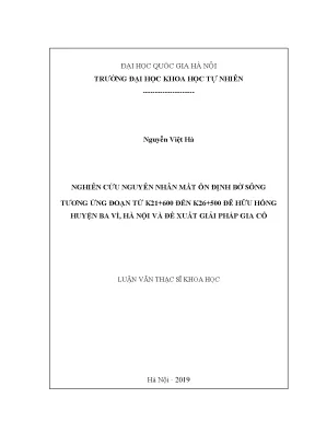 Nghiên cứu nguyên nhân sạt lở bờ sông Hồng và giải pháp 