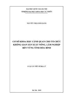 Cơ sở khoa học cảnh quan cho sản xuất nông lâm nghiệp