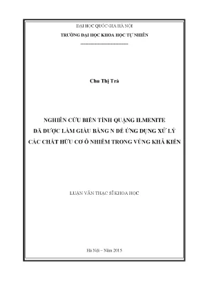 Biến tính quặng Ilmenite bằng N xử lý ô nhiễm hữu cơ