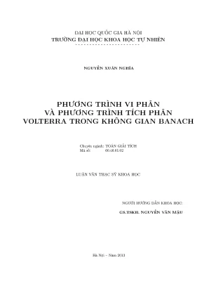 Nghiên cứu phương trình vi phân và tích phân Volterra