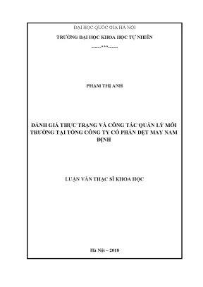 Đánh Giá Quản Lý Môi Trường Tại Tổng Công Ty Dệt May Nam