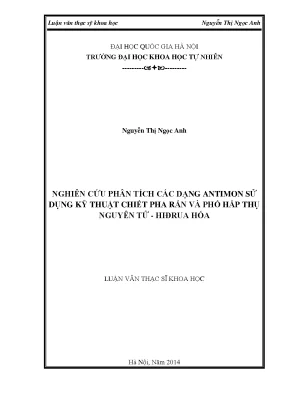 Nghiên cứu phân tích antimon bằng kỹ thuật chiết pha rắn