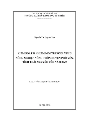 Kiểm Soát Ô Nhiễm Môi Trường Nông Nghiệp Huyện Phổ Yên