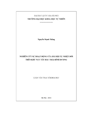 Nghiên cứu hoạt động của dải hội tụ nhiệt đới tại Tây 