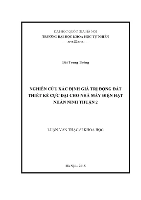 Nghiên cứu giá trị động đất thiết kế cho nhà máy điện 